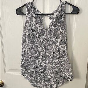 Old Navy Black and White Floral Tank